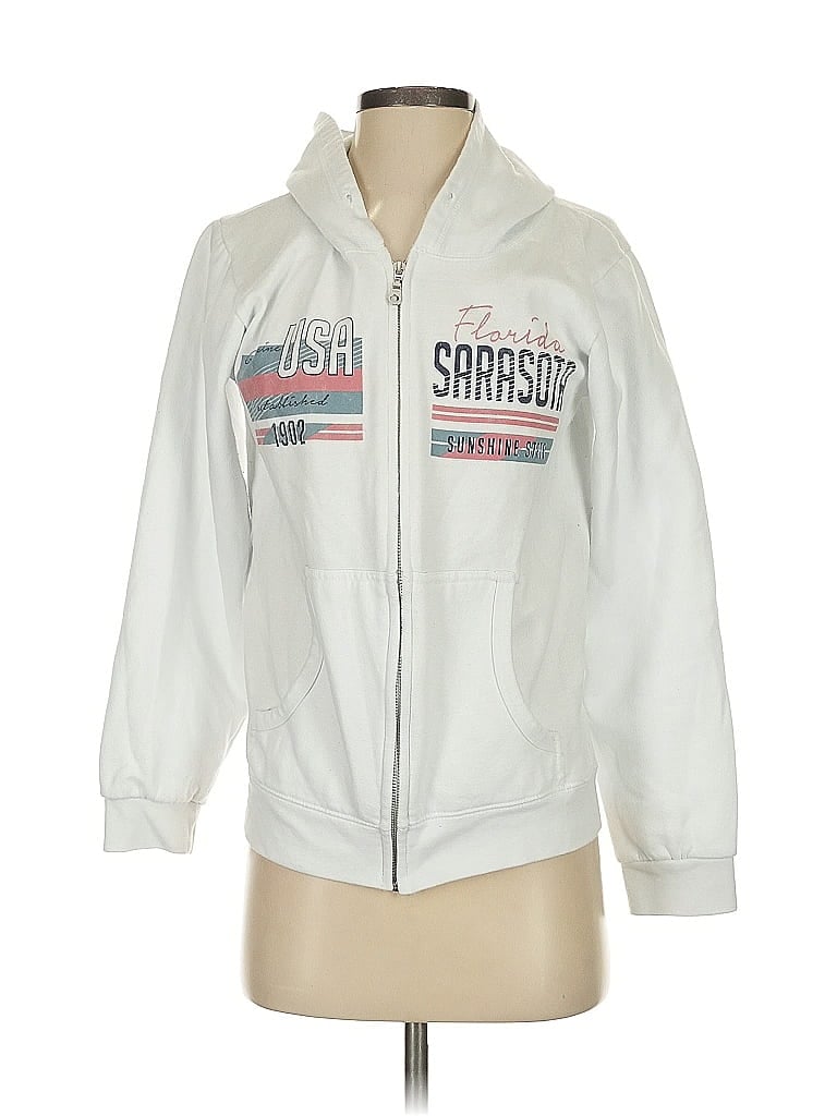 New Agenda by Perrin White Zip Up Hoodie Size S - photo 1
