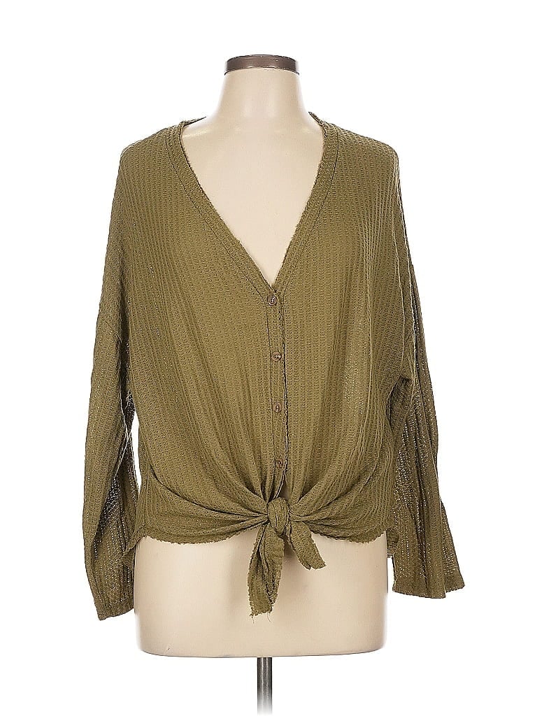 Pre-owned Forever 21 Cardigan Sweater In Green