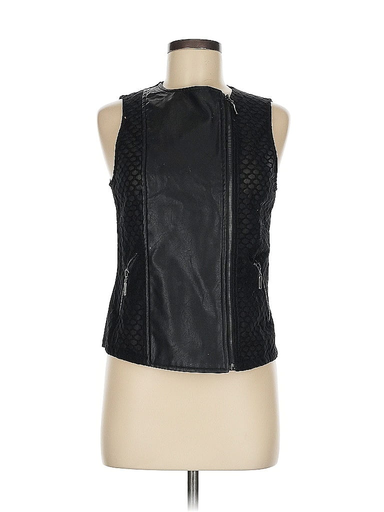 CARMiN Black Faux Leather Top Size M - photo 1