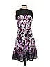 Coast 100% Recycled Polyester Print Purple Cocktail Dress Size 4 - photo 1