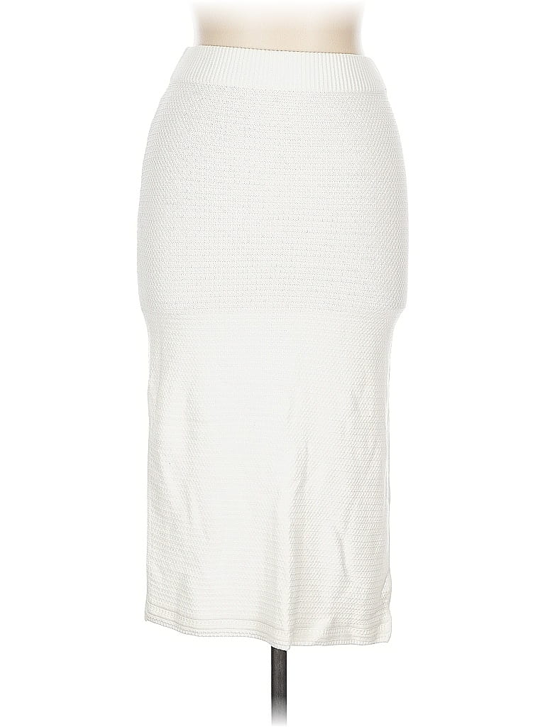 HG by Collection Chevron-herringbone Ivory Casual Skirt Size L - photo 1