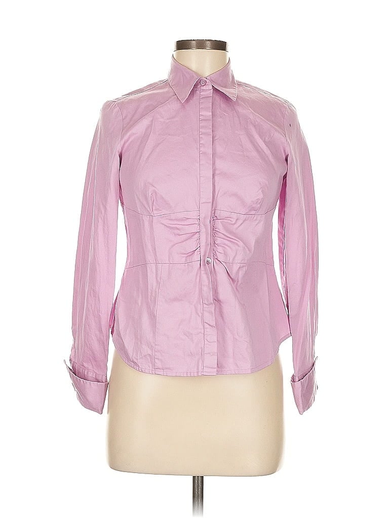 Pre-owned Ann Taylor Long Sleeve Button Down Shirt In Pink