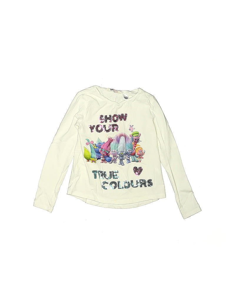 H&M Ivory Long Sleeve T-Shirt Size 6 (big kids) - photo 1