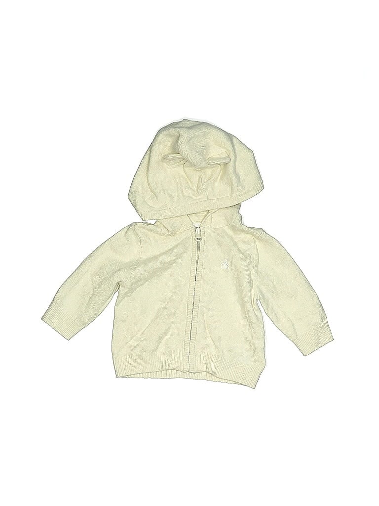 Pre-owned Baby Gap Babies' Zip Up Hoodie In White