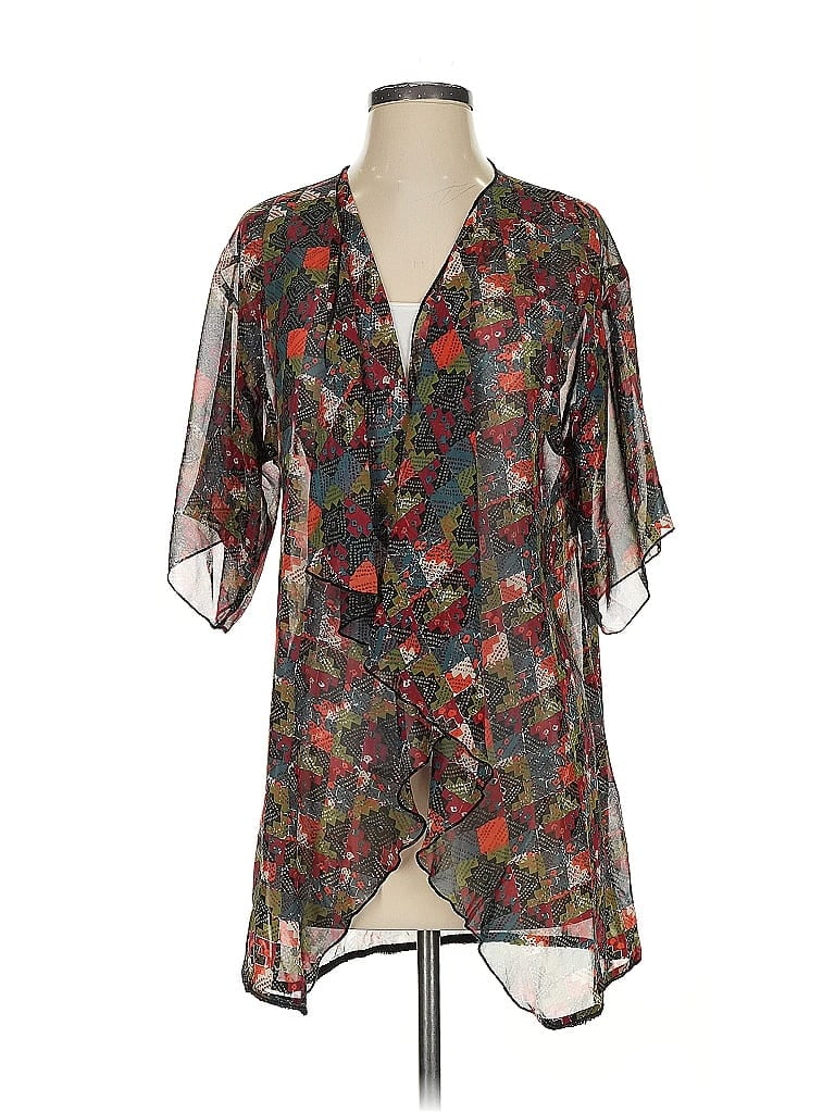 Pre-owned Lularoe Short Sleeve Blouse In Brown