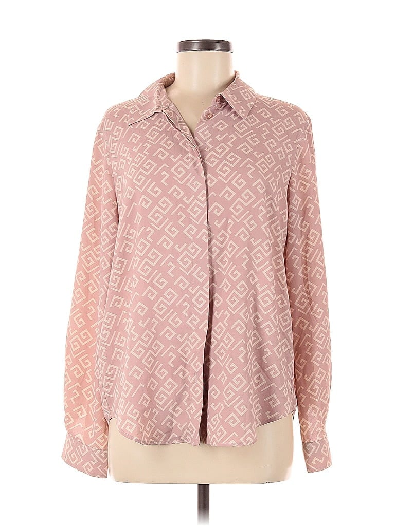 Pre-owned Mng Long Sleeve Blouse In Pink