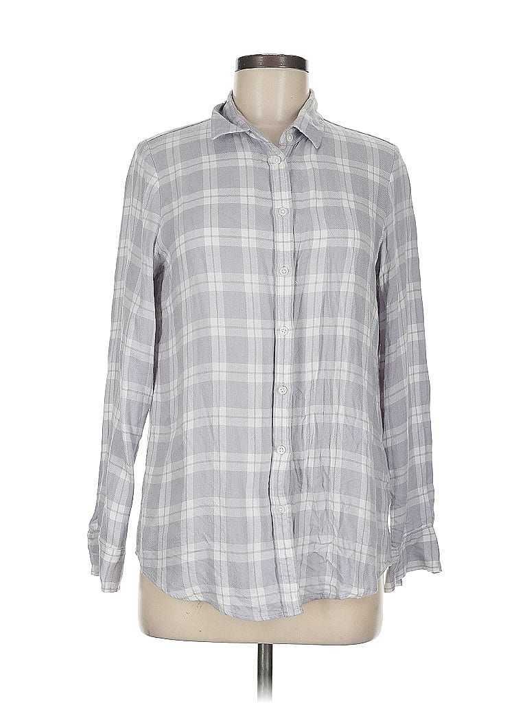 Pre-owned Banana Republic Long Sleeve Button Down Shirt In Gray