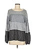 Soho 100% Acrylic Color Block Gray Blue Pullover Sweater Size M - photo 1