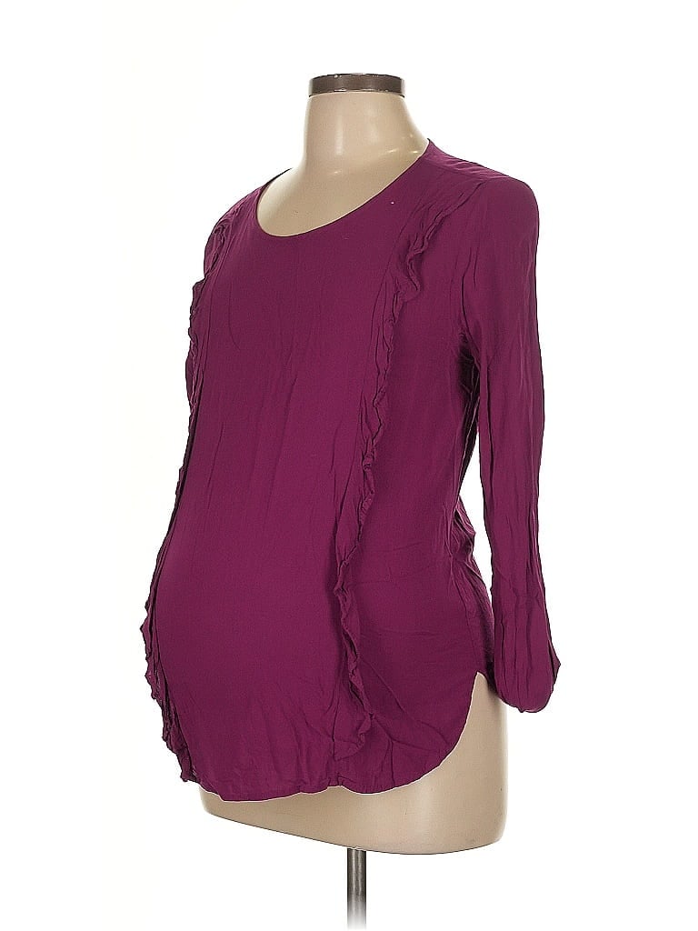 Old Navy - Maternity 100% Viscose Burgundy 3/4 Sleeve Blouse Size L - photo 1