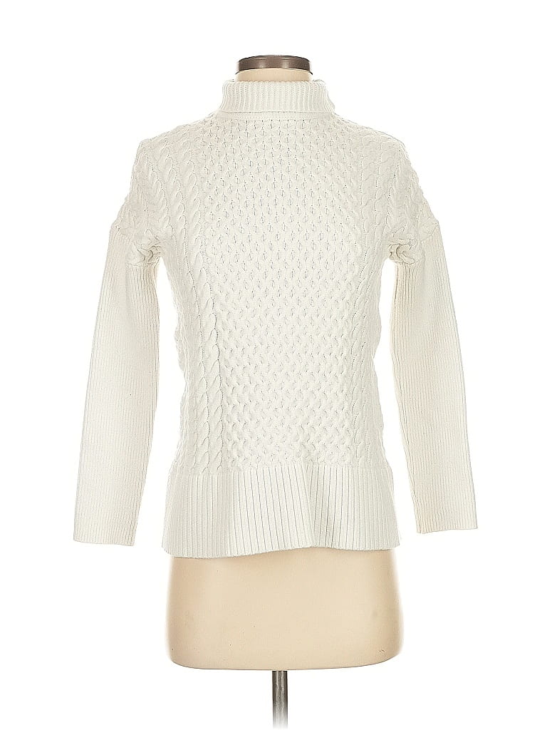 Pre-owned Truth By Republic Turtleneck Sweater In White