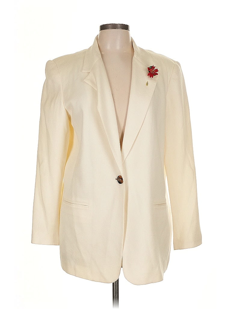 Sag Harbor Ivory Wool Blazer Size 12 - photo 1