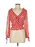 Polly 100% Polyester Red 3/4 Sleeve Blouse Size 6 - photo 1