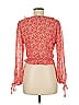Polly 100% Polyester Red 3/4 Sleeve Blouse Size 6 - photo 2