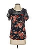 Blue Planet Black Blue Short Sleeve Top Size M - photo 1