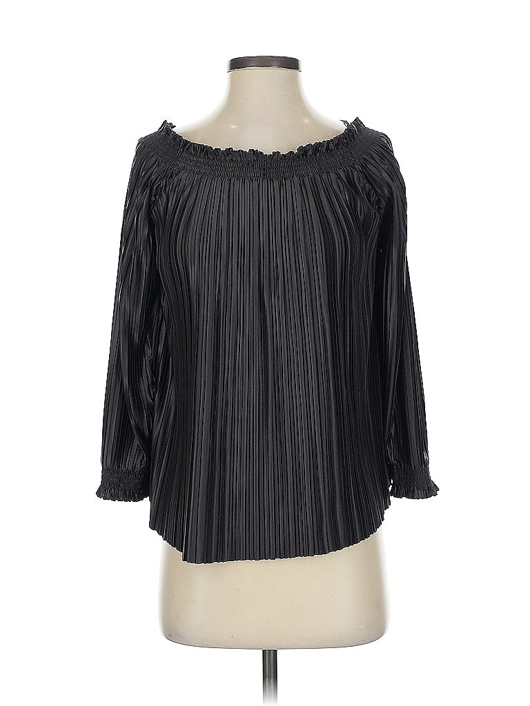 Pre-owned Banana Republic 3/4 Sleeve Blouse In Black