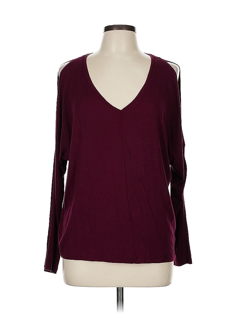 Pre-owned Banana Republic Factory Store Long Sleeve T-shirt In Burgundy