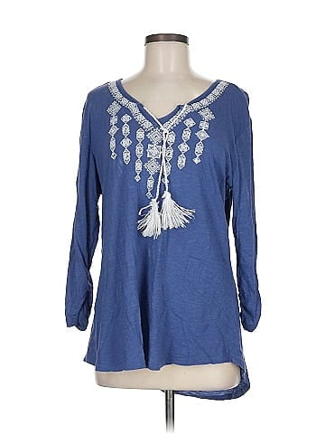 Indigo 3/4 Sleeve Blouse (view 1)