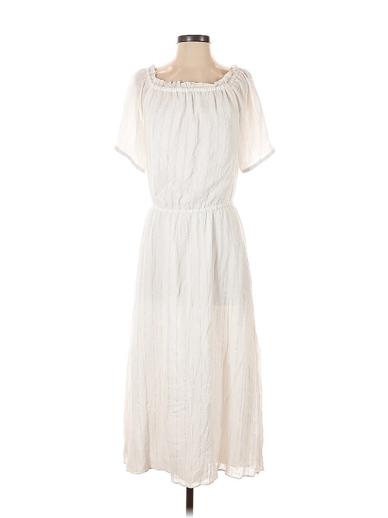 Pre-owned Ava & Aiden Casual Dress In White