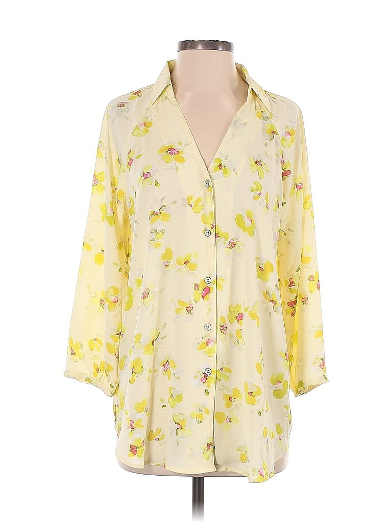 Pre-owned Cabi 3/4 Sleeve Blouse In Yellow