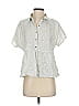 Catherine Malandrino 100% Linen Gray Short Sleeve Blouse Size S - photo 1