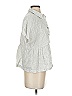 Catherine Malandrino 100% Linen Gray Short Sleeve Blouse Size S - photo 4