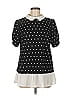 Adrianna Papell Polka Dots Black Short Sleeve Blouse Size M - photo 1