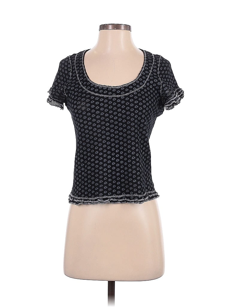 Free People Unisex Long Sleeve Crew Neck Top Black Size X-Large