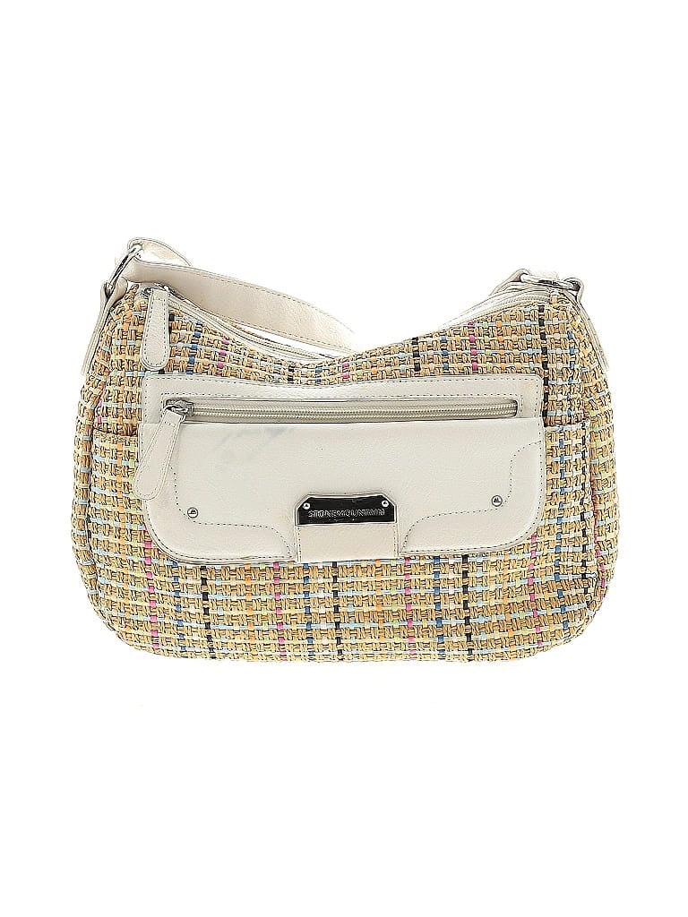Stone Mountain 100% Straw Tweed Ivory Tan Crossbody Bag One size - photo 1