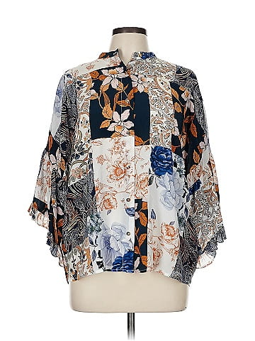 Johnny Was 3/4 Sleeve Silk Top (view 1)