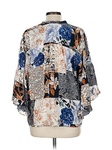 Johnny Was 3/4 Sleeve Silk Top (view 2)