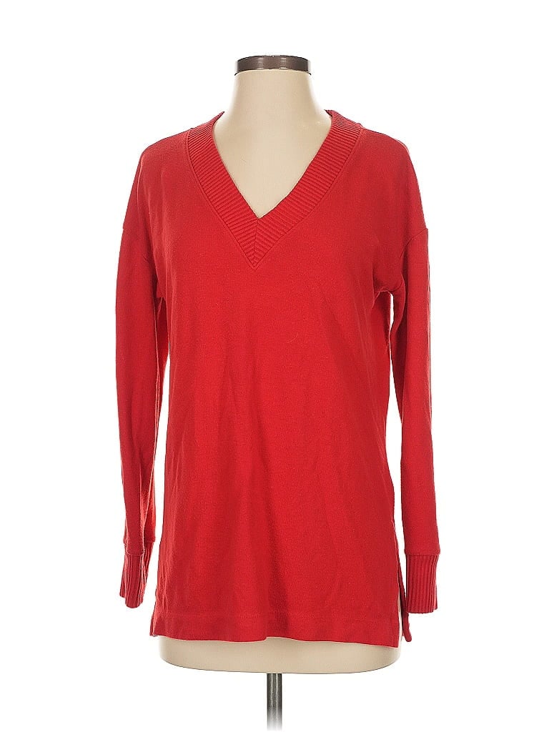 Pre-owned Ann Taylor Loft Pullover Sweater In Red