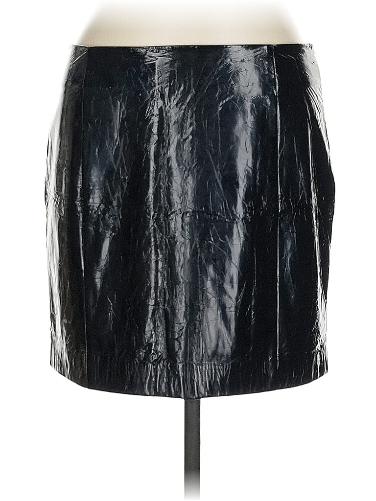 Topshop Faux Leather Skirt In Black