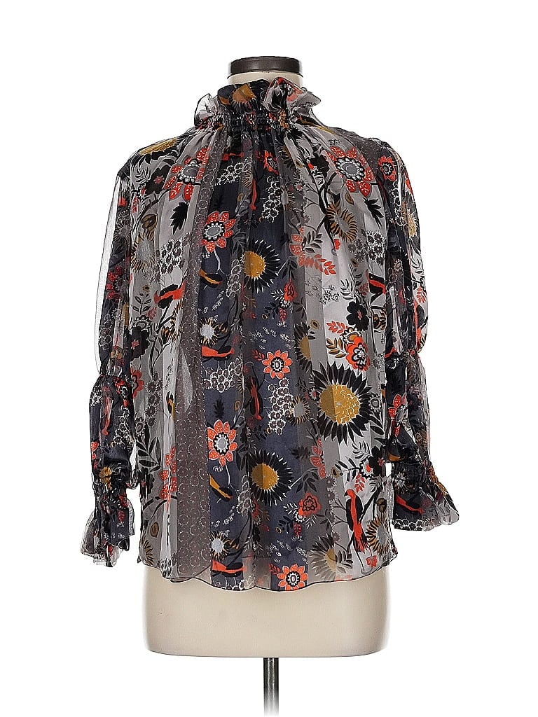 Amelia Toro 100% Silk Gray 3/4 Sleeve Silk Top Size 6 - photo 1