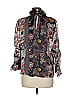 Amelia Toro 100% Silk Gray 3/4 Sleeve Silk Top Size 6 - photo 2