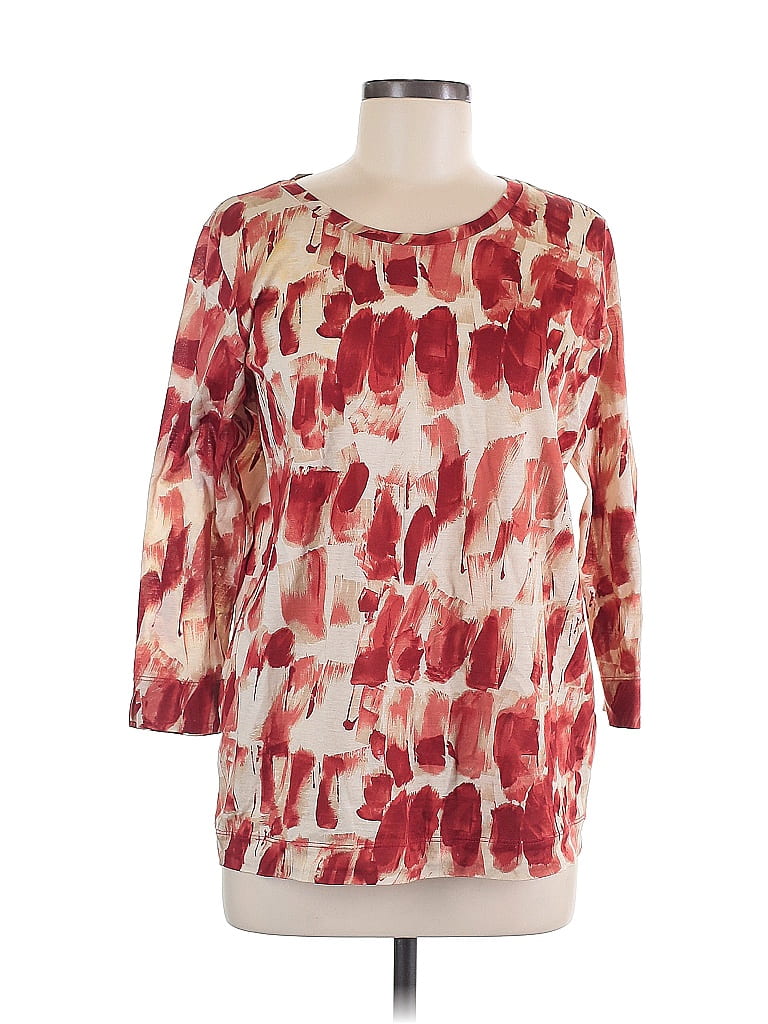 Piazza Sempione 100% Cotton Red 3/4 Sleeve Blouse Size EU (IT) 48 / US 12 - photo 1