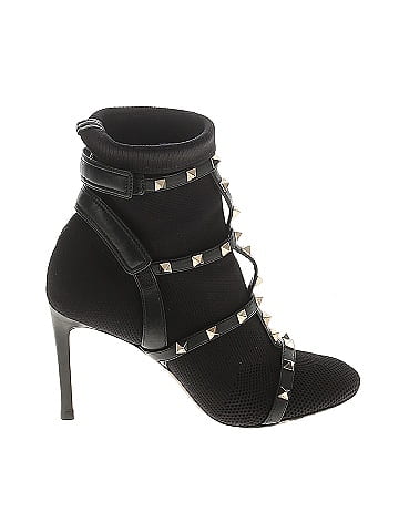 Valentino Knit Nappa Rockstud Bodytech Ankle Boots (view 1)