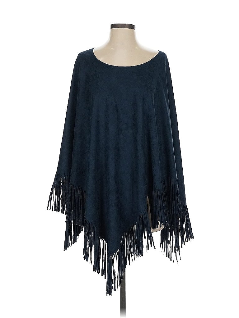 Pre-owned Unbranded Poncho In Blue