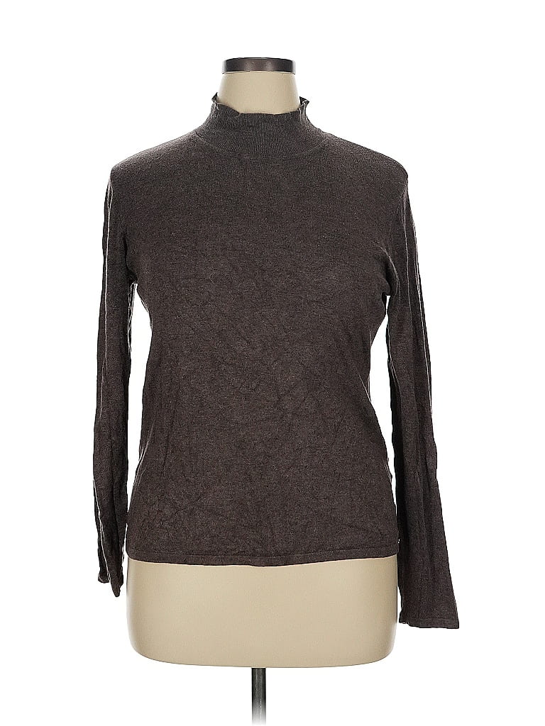 Pre-owned T Tahari Turtleneck Sweater In Brown