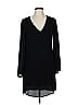 Aqua 100% Polyester Solid Black Casual Dress Size M - photo 1