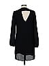 Aqua 100% Polyester Solid Black Casual Dress Size M - photo 2
