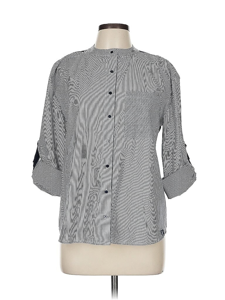 Pre-owned Court & Rowe 3/4 Sleeve Button Down Shirt In Gray