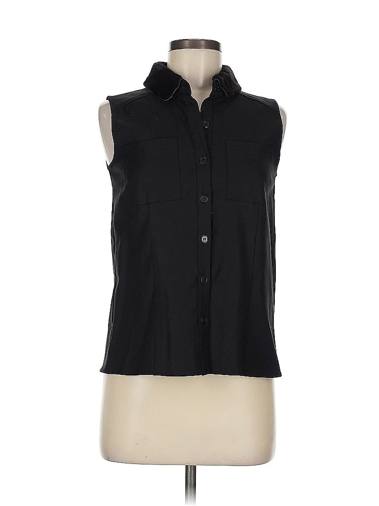 Sea New York 100% Wool Black Sleeveless Button-Down Shirt Size 0 - photo 1