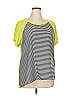 Chaus 100% Polyester Stripes Green Short Sleeve Top Size XL - photo 1