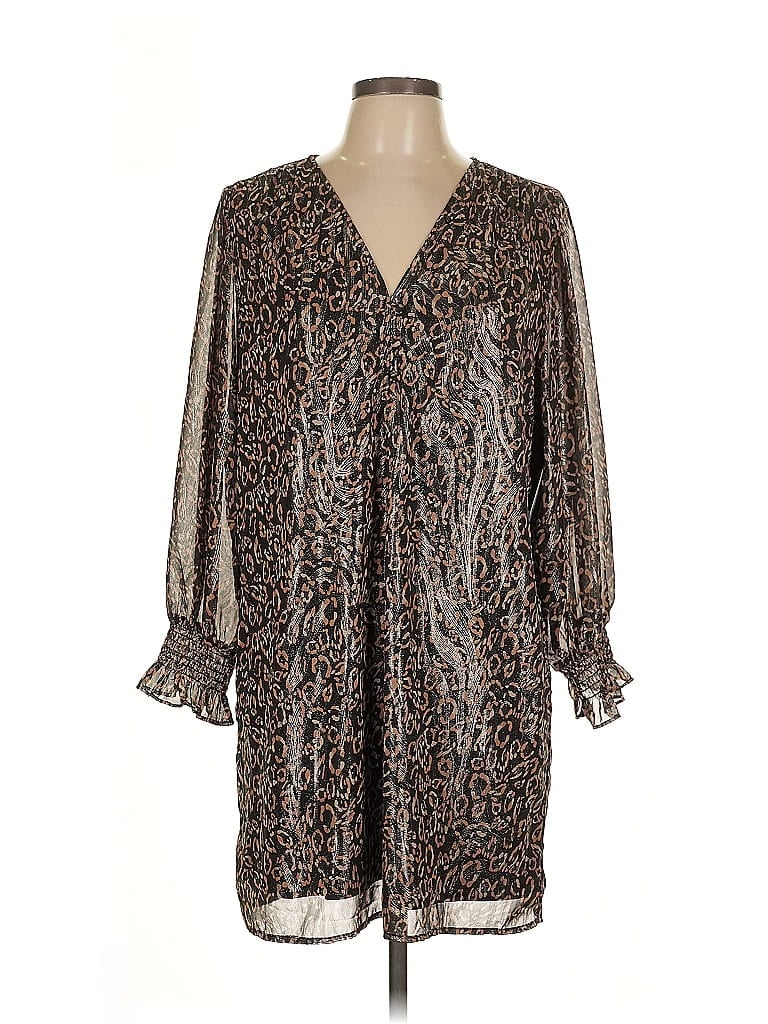 Pre-owned Collective Concepts 3/4 Sleeve Blouse In Brown