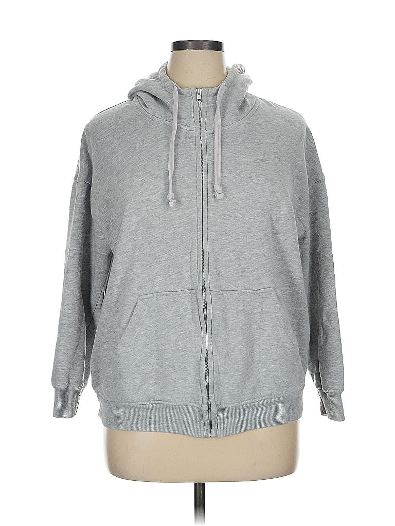 Ellos Gray Zip Up Hoodie Size 14 - photo 1