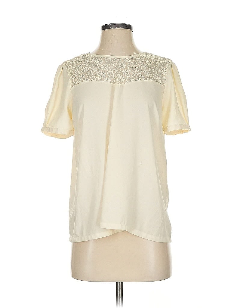 Pre-owned Ann Taylor Loft Outlet Short Sleeve Blouse In White