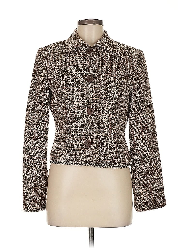 Alberto Makali Tweed Brown Jacket Size 6 - photo 1