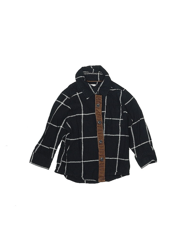 Carter's 100% Cotton Black Long Sleeve Button-Down Shirt 3-6 MO / 6 MO - photo 1