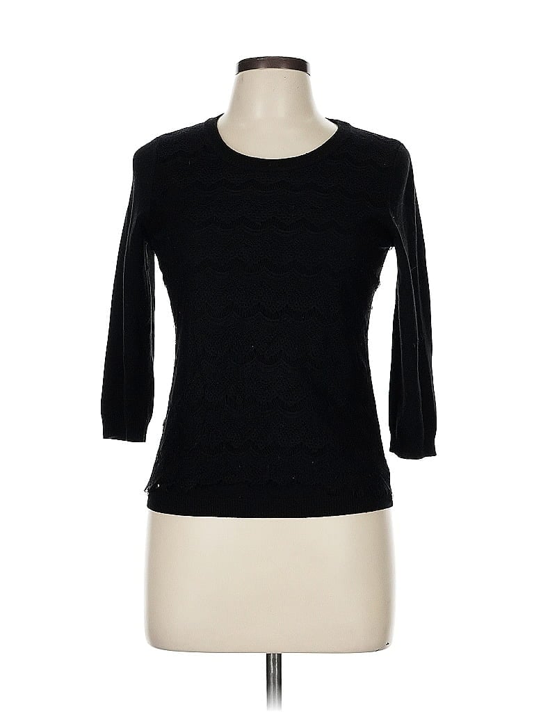 Click to view more detailed imagery on our partner's website Pre-owned Banana Republic 3/4 Sleeve Top Black Boatneck Tops