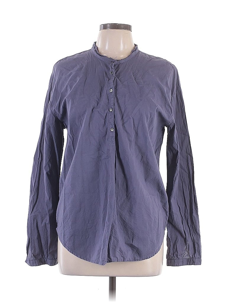 Xirena 100% Cotton Blue Purple Long Sleeve Button-Down Shirt Size L - photo 1